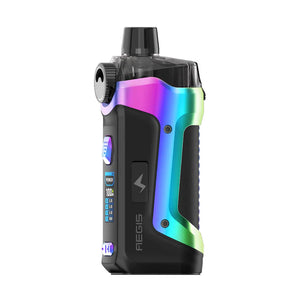 Vape device with rainbow gradient on a white background