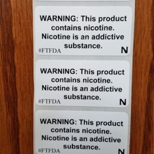 WARNING: This product contains nicotine stickers - Strip of 5